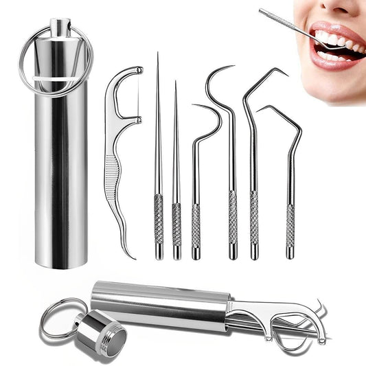 Dental Tools, 7 in 1 Stainless Steel Teeth Cleaning Tool Kit