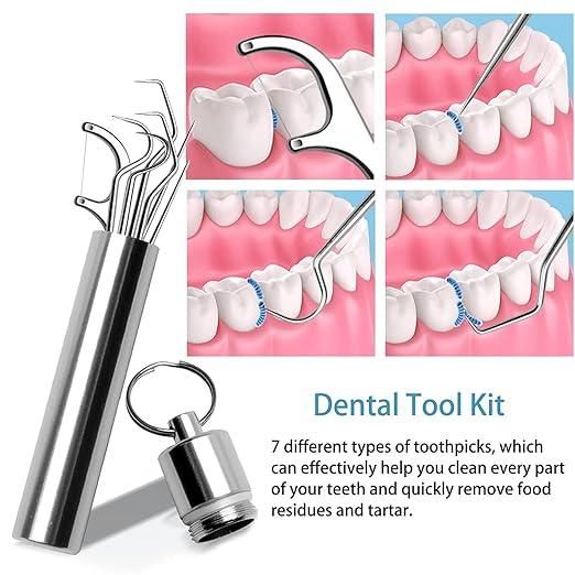 Dental Tools, 7 in 1 Stainless Steel Teeth Cleaning Tool Kit