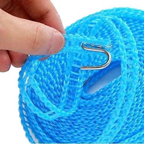 Rope-Nylon Clothesline Rope Windproof with Hooks Pack of 1 (5M)